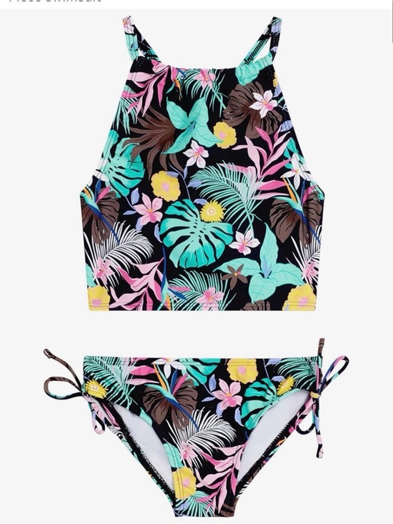 Kanu Surf Other - Kanu Surf Black Tropical Floral High-Neck Two-Piece Bikini